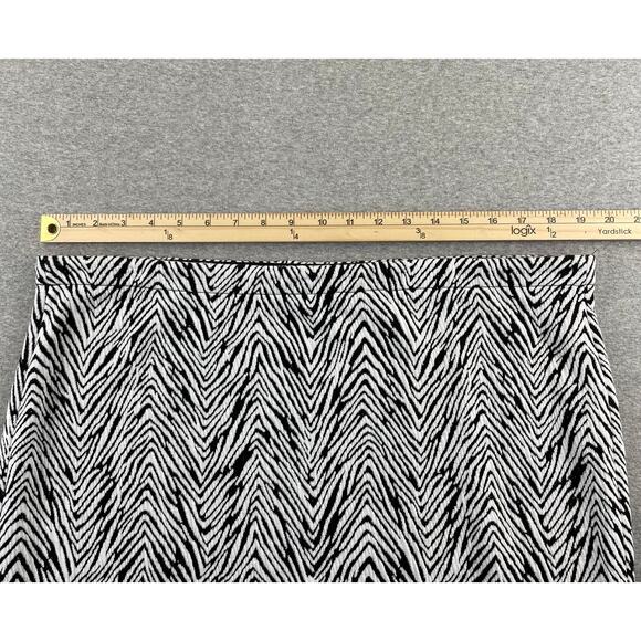 Vince Camuto Skirt Womens L Black White Zebra Jacquard Knit Pencil Office Career - Picture 4 of 10